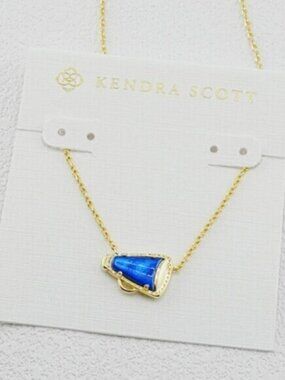 🎁Kendra Scott Blue Stone Gold Cheer Necklace